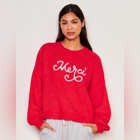 NWT! Anthropologie Flare Red Sundry Merci Long-Sleeve Sweater - Size Medium - Picture 6 of 6